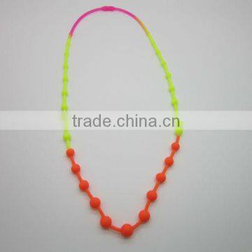 Mixing color Silicone Bead Rainbow Necklace