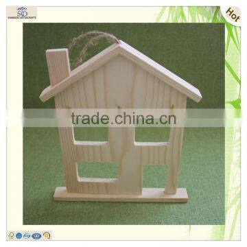 Laser Engraved House Shape Pine Wooden Key Rack Holder photo-2
