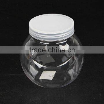 Durable clear plastic cookie candy jar with white lid