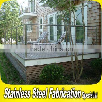 304 Stainless Steel Stair Railing Prefab Outdoor Metal Railing