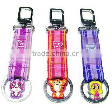 2013 hot sell woven key chain with pvc logo