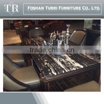 Square Travertine Marble Top Wooden Base Coffee Table photo-3