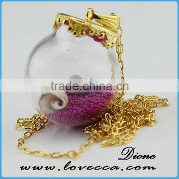 DIY Handmade Starfish Shell Glass Bottle Vial Wish Pendant Stagement Necklace photo-5