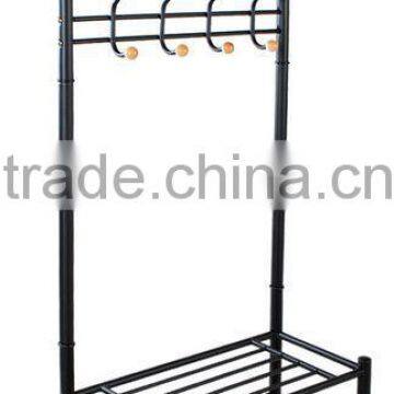 Metal Coat Shoes Storage Shelf Stand Hats Hanger Hook Clothes Rack photo-2