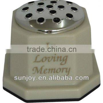 Cream Marble Effect Grave Vase