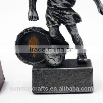 Custom High Quality Polyresin Gold and Silver Football Trophy Statue for Children photo-6