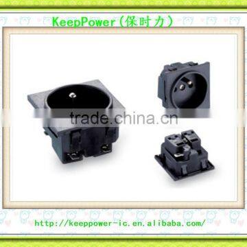 AC power outlet Industrial power outlet Snap-in IEC European-style socket E-09