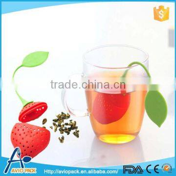 Non-toxic silicone tea infuser in strawberry shape