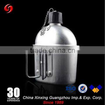 1L aluminum canteen militaary water bottle with cotton canvas carrier bag