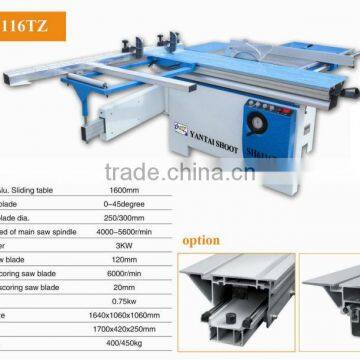 wood cutting panel saw SH6116TZ with Length of Alu. Sliding table 1600mm and Tiling saw blade 0-45degree