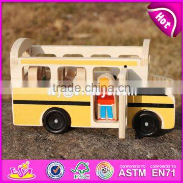 2017 New Design Toddlers go Sightseeing Wooden Bus Toys W04A340 photo-6