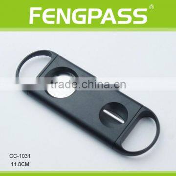CC-1031 11.8cm 2CR13 Stainless Steel PP Plastic Handle Oval-Shaped Plastic Cigar Cutter