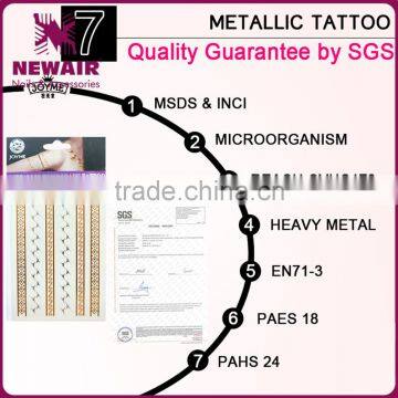 Fashion Body Temporary Metallic Tattoo Flash Gold Silver Tatoo Sticker photo-2