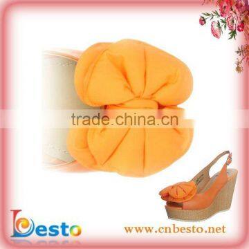CF0052 Fashion Handmade Fresh Yellow Bow Fabric Shoe Clips for High Heel Sandal