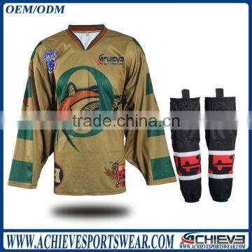 2017 professional customize team ice hockey jersey/ice hockey sock sublimated hockey jersey