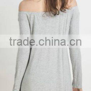 2016 Off Shoulder Slash Neck Long Sleeve Knee Length Women Casual Sexy Dress photo-2