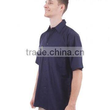 100% Cotton Preshrunk Drill Short Sleeve Navy Mens Work Shirts photo-6