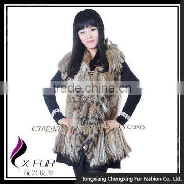 CX-G-B-158B Wholesale Price Good Quality Ladies Rabbit Fur Fashion Vest