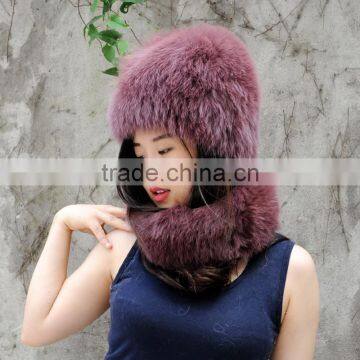 CX-C-01G Womens Girls Knitted Fur Hat Real Fur Winter Hats photo-4