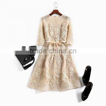 Maxnegio Office Ladies Formal Wear Ladies Lace Day Dress photo-5