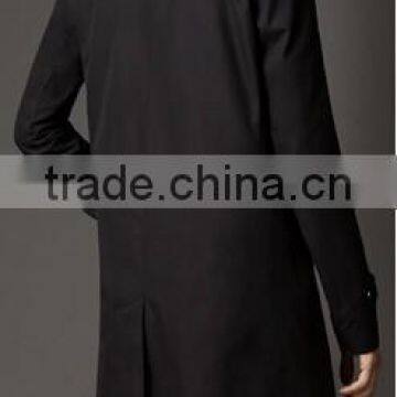 2014 Men Coat Double-breasted Back Vent Color Black photo-2