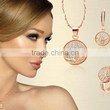 Rose Gold Round Designer With CZ Studded Pendantset photo-6
