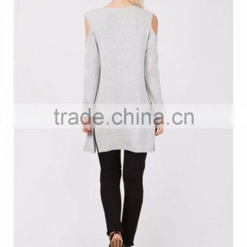 Cold Shoulder Draped Sexy Knitwear Custom Knitted Sweaters China Supplier photo-4