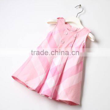 2017 pink color made summer baby princess dress