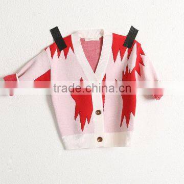 2-7 years 2017 New Wholesale Cotton Full Sleeves Knitting Print Boys Girls Coats (pick size )
