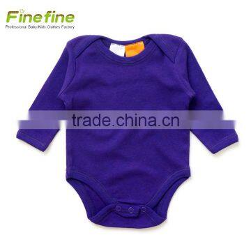 Fall Plain Long Sleeve Baby Clothes Printed White Baby Rompers photo-2