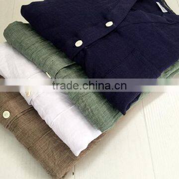 Wholesale Price Summer Sun Protection Linen / Cotton Plain Long Shirts for Women photo-3