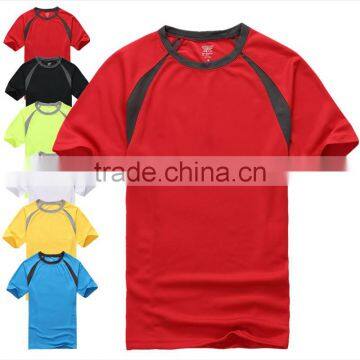 Men plain 100% polyester printing quick dry basic round sports t-shirts