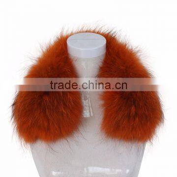 Myfur Newest Colorful Orange Fluffy Raccoon Fur Collar for Export