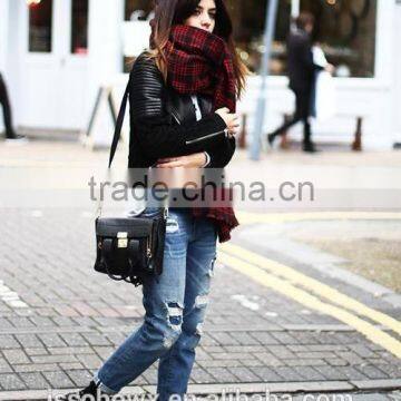 2014 Winter Hot Sale Classic Black & Red Plaid Scarf Shawl photo-3