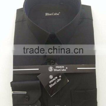 Custom European Style Fancy Dresss olid color black men Shirt