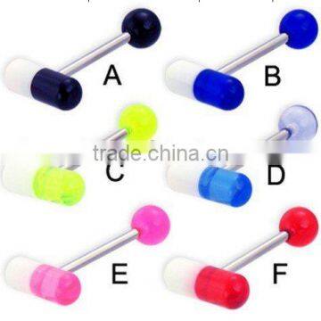 Body pill tongue bar piercing jewelry