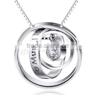 Best selling products cubic zirconia donut 925 sterling silver necklace