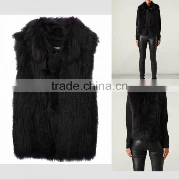 YR881 Tongxiang Fur Garment Factory Women New Arrival Knit Fox Fur Vest