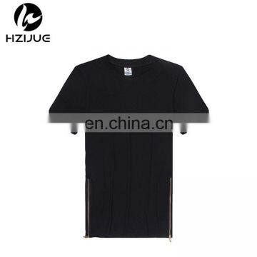 Top sale comfortable round neck lengthen extended t shirt