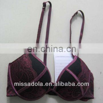 latest fashion padded bra sexy lace brassiere