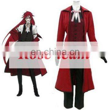 Fantasia Anime Lolita-Top Selling Black Butler Kuroshitsuji Death Scythe Grell Sutcliff Anime Cosplay Costume C0056