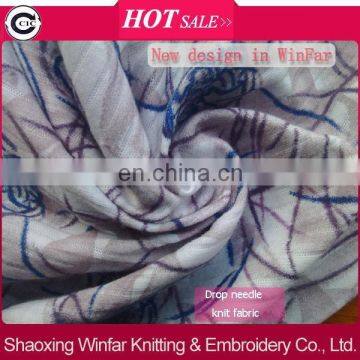 shaoxing winfar drop needle baby custom pigment printed polyester cotton interlock fabric