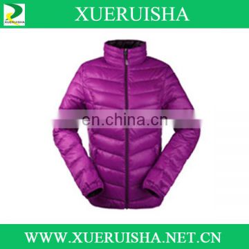 Fashion design waterproof ultra light foldable woman down jacket for winter