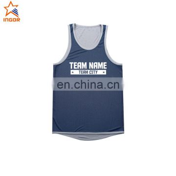 blue korea custom basketball uniforms jersey logo design