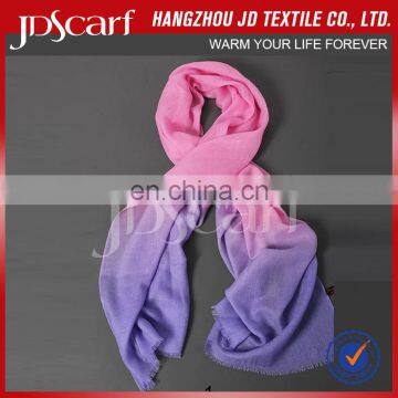 China manufacturer New style colorful beautiful Gradient color very soft 100% wool scarf