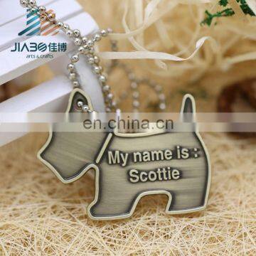 Cheap custom animal shaped die casting metal dog tag for wholesales