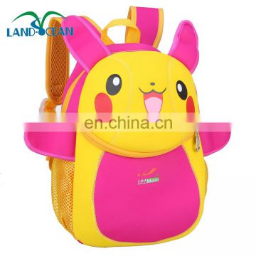 Boys Girls School Bags 3D Pikachu Prints Backpack