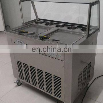 2 Pan Computer Control Pan Roller Rolling Rolled Flat Fried Ice Fryer Cream Machine photo-4