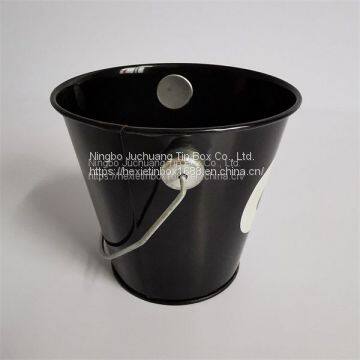 Black Color Metal Tin Bucket Certificate Disney Eco-friendly