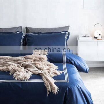 Hot Sales Home Luxury Wedding Navy Bed Sheet Bedding Set Factory Cotton/Microfiber photo-6